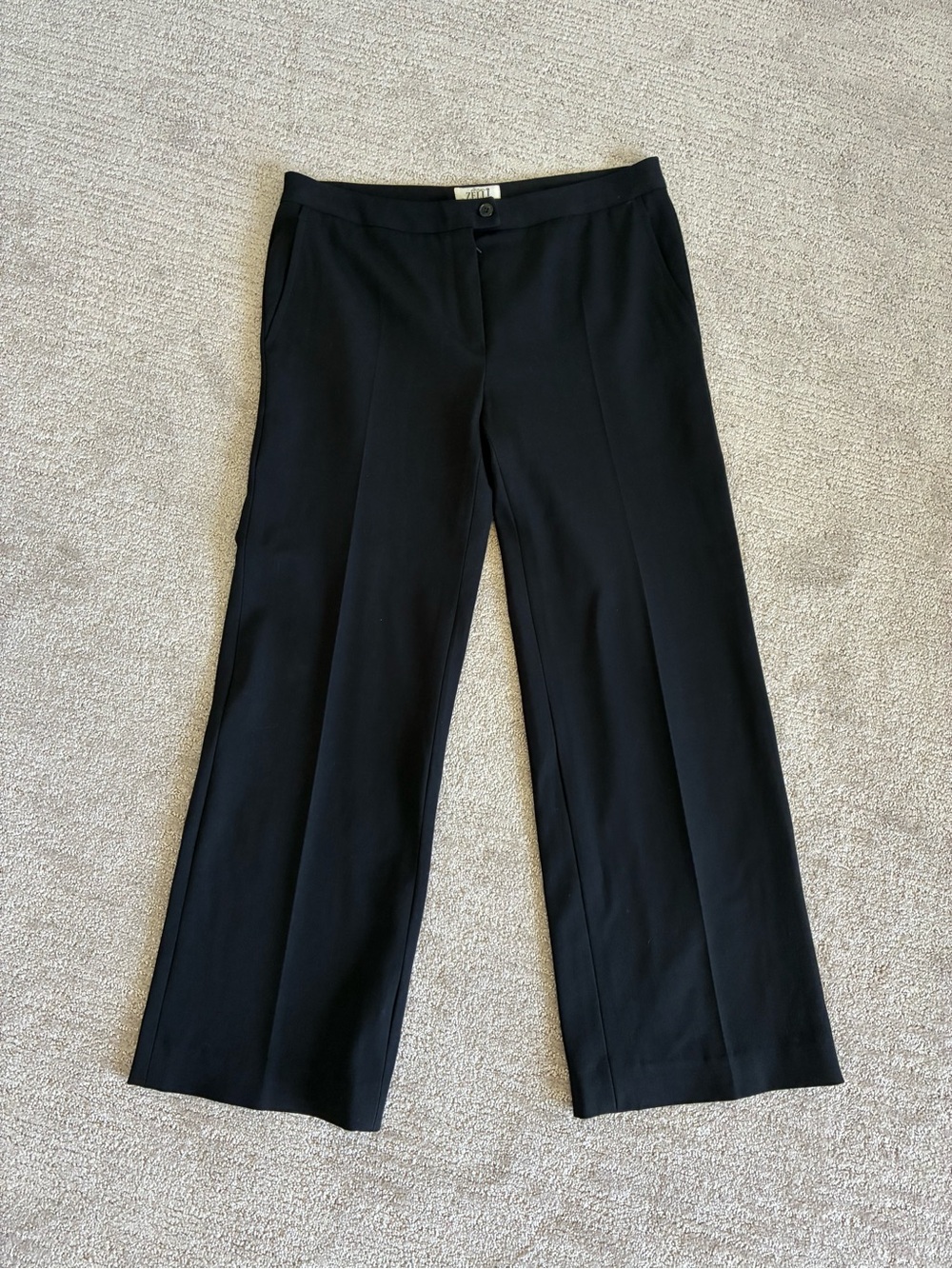 Alisia Zelli Black Straight-Leg Trousers - 100% pure virgin wool
